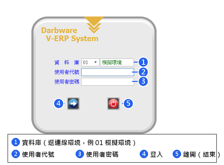 Darbware ERP 登入畫面